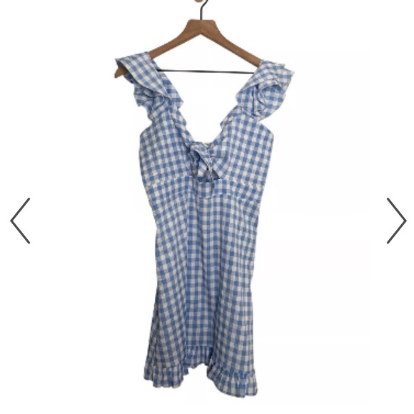 Altar'd State Dresses & Skirts - Altar’d State Blue Gingham Mini Dress - Size Large